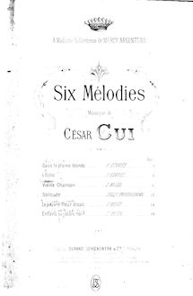 Partition complète, 6 Mélodies, Cui, César