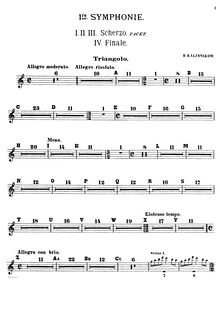 Partition Triangle, Symphony No.1 en G minor, 1re Symphonie, Kalinnikov, Vasily