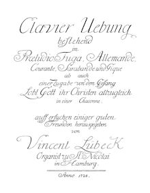 Partition complète, Clavier Übung, Lübeck, Vincent