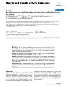 Development and validation of a psychosocial screening instrument for cancer