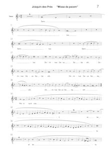 Partition ténor [G2 clef], Missa Da pacem, Josquin Desprez par Josquin Desprez