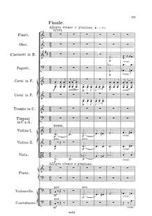 Partition , Satz: Finale, Piano Concerto No.3, Op.144, Concert No.3 für Pianoforte mit Begleitung des Orchesters