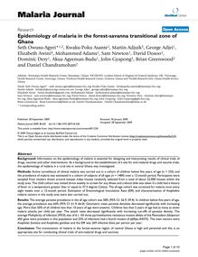Epidemiology of malaria in the forest-savanna transitional zone of Ghana