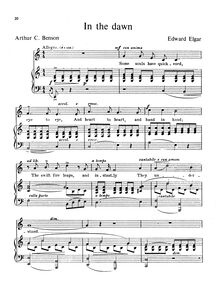 Partition No.1 - en pour Dawn, Two chansons, Elgar, Edward