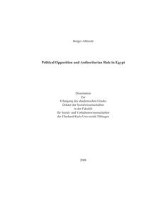 Political opposition and authoritarian rule in Egypt [Elektronische Ressource] / Holger Albrecht