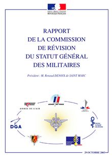 Rapport de la Commission de révision du statut général des militaires