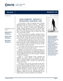 Case-Comment-McEvoy-vs-McEachnie-Insurance-Law-Bulletin-January-2009 