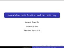Non abelian theta functions and the theta map