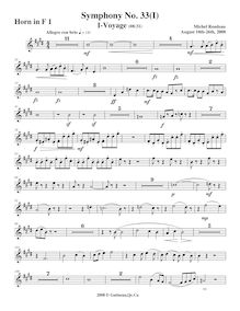 Partition cor 1, Symphony No.33, A major, Rondeau, Michel