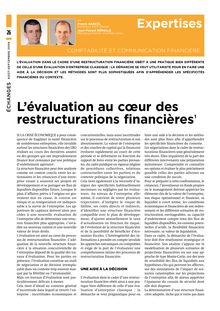 L évaluation au cur des restructurations financières1