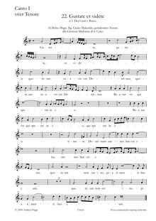 Partition Soprano 1, Gustate et videte à , Doi Canti e Basso, Cima, Giovanni Paolo