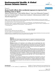 Acute health effects after accidental exposure to styrene from drinking water in Spain