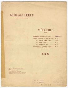 Score, Chanson de Mai, E maj, Lekeu, Guillaume