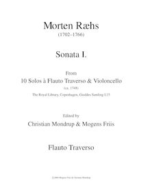 Partition Flauto Traverso, 10 Solos a Flauto Traverso & violoncelle par Martin Ræhs