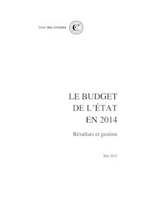 Budget de l Etat 2014 : rapport de la Cour des comptes