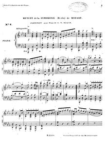 Partition 6 - Mozart: Minuet Symphony No.39, K.543, Souvenirs des concerts du Conservatoire