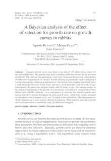 A Bayesian analysis of the effect of selection for growth rate on growth curves in rabbits