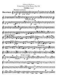 Partition trompette 1, 2, (en C), Die Weihe des Hauses Op.124, Consecration of the House Overture