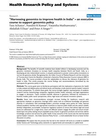 "Harnessing genomics to improve health in India" – an executive course to support genomics policy