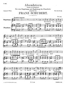 Partition complète, Abendstern, The Evening Star, A minor, Schubert, Franz par Franz Schubert