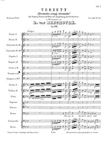 Partition complète, Tremate, empi tremate (Trio pour voix et orchestre), Op.116