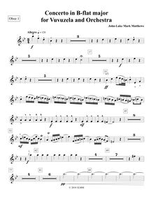 Partition hautbois 1, Vuvuzela Concerto, Bb major, Matthews, John-Luke Mark