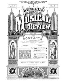 Partition July, 1882 (Vol.5 No.9), Kunkel s Musical Review, Kunkel, Charles