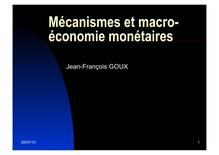 Mécanismes et macro- économie monétaires