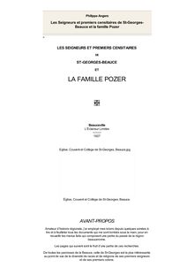 Les Seigneurs et premiers censitaires de St-Georges-Beauce et la famille Pozer/Texte entier