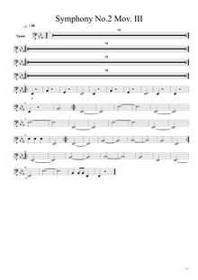 Partition timbales, Symphony No.2 en E-flat major, E♭ major, Chase, Alex par Alex Chase