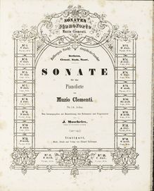 Partition Sonata No.1 en A major, Three Piano sonates, Op. 50, Clementi, Muzio