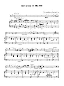 Partition de piano, Chanson de Nuit et Chanson de Matin, Op.15
