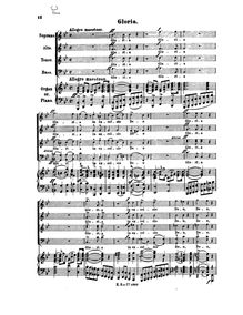 Partition , Gloria, Messe solennelle, Messe solennelle à 4 Voix (Soli et Choeurs) av. Org. ou Orch.
