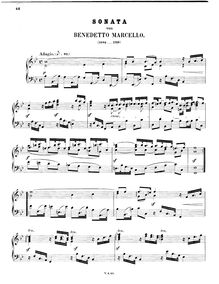 Partition complète, Sonata en B-flat majo, B♭ major, Marcello, Benedetto