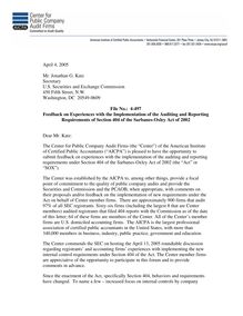 Letter from the Center for Public Company Audit Firms