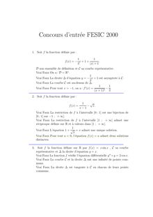 FESIC 2000 concours Maths