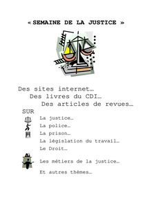 « SEMAINE DE LA JUSTICE » Des sites internet Des livres du CDI ...
