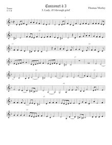 Partition ténor viole de gambe, aigu clef, chansonnettes, ou Little Short chansons to Three Voyces par Thomas Morley
