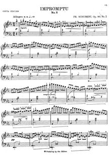 Partition Impromptu en E-flat major, Op.90 No.2 (S.565b/1), Schubert s Impromptus [revised et edited by Franz Liszt]