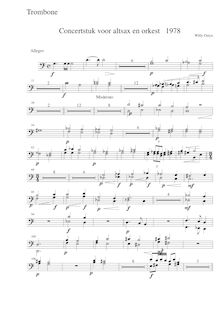 Partition Trombone 1/2, Concertstuk Alt-sax en orkest, Ostijn, Willy