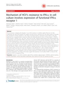 Mechanism of HCV s resistance to IFN-α in cell culture involves expression of functional IFN-α receptor 1