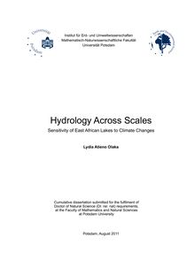 Hydrology across scales : sensitivity of East African lakes to climate changes [Elektronische Ressource] / Lydia Atieno Olaka. Betreuer: Martin H. Trauth