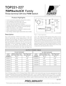 TOP221 TOPSwitch II Family Three terminal Off line PWM Switch