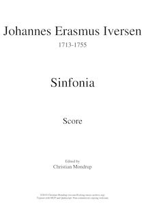 Partition complète, Sinfonia, D major, Iversen, Johannes Erasmus
