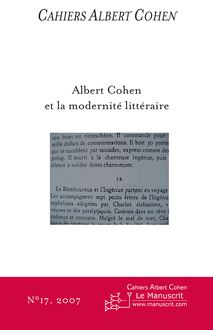 Cahiers Albert Cohen N°17