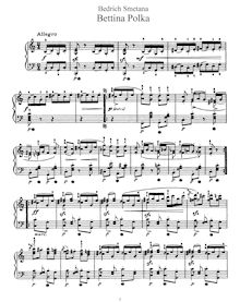 Partition complète, Bettina Polka, C major, Smetana, Bedřich