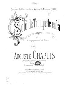Partition de piano, Solo de trompette en fa, F minor, Chapuis, Auguste