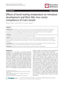 Effects of larval rearing temperature on immature development and West Nile virus vector competence of Culex tarsalis