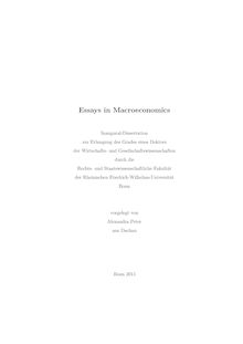 Essays in Macroeconomics [Elektronische Ressource] / Alexandra Peter. Rechts- und Staatswissenschaftliche Fakultät