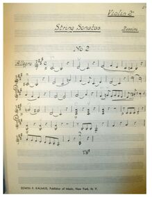 Partition violon 2, sonates pour cordes, Sonate per archi, Rossini, Gioacchino
